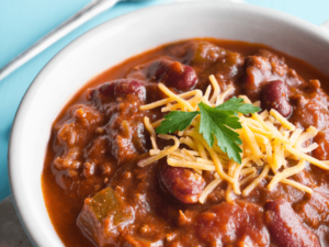 Chili in a bowl