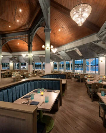 A photo of Narcoossee's restaurant, which is located on the waterfront of Seven Seas Lagoon at Disney's Grand Floridian Resort and Spa.